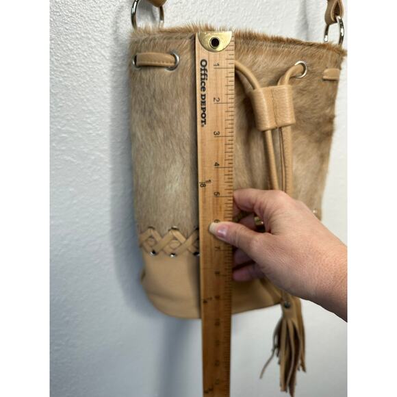 Saudara Carly Cowhide & Leather Silver Embellishment Bucket Bag - Picture 12 of 16